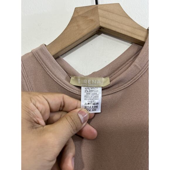 Sirena Santa Barbara Ribbed Bodysuit OS Thong Minimal Beach Y2K Shaping Capsule - Picture 3 of 14